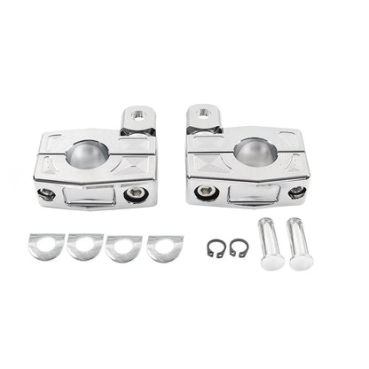 Crash Bar Mount Foot Peg Bracket for Harley (25MM, Chrome)