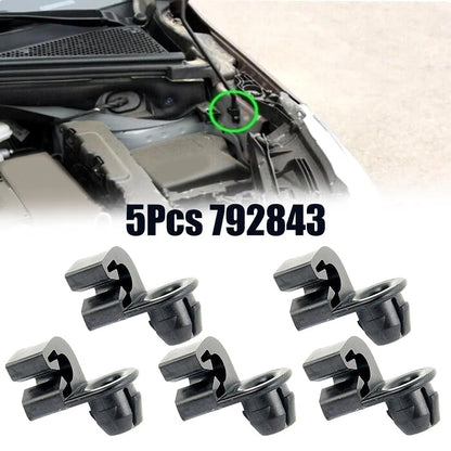 Set of 2 Bonnet Rod Support Clips for C3 (2002–2021) Black Plastic