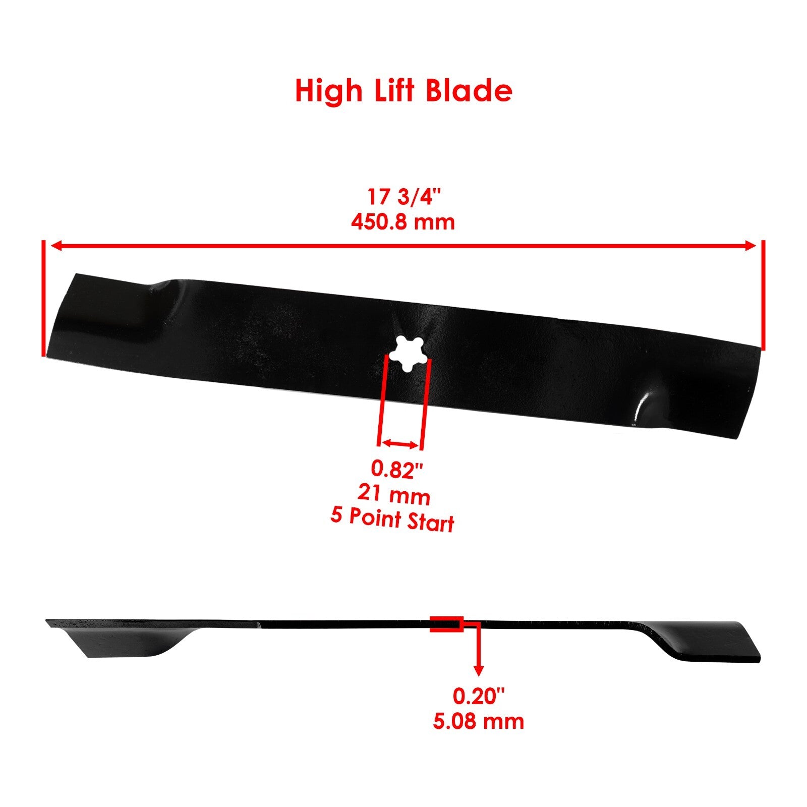 High Lift Blade Replacement 5 Point Star for Husqvarna 52 in Deck (17-3/4")