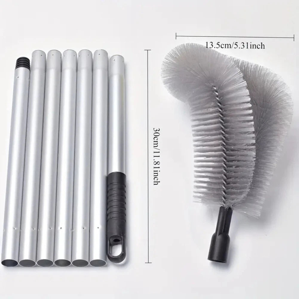 Extendable Gutter Brush with Ergonomic Handle and Flexible Angle Head