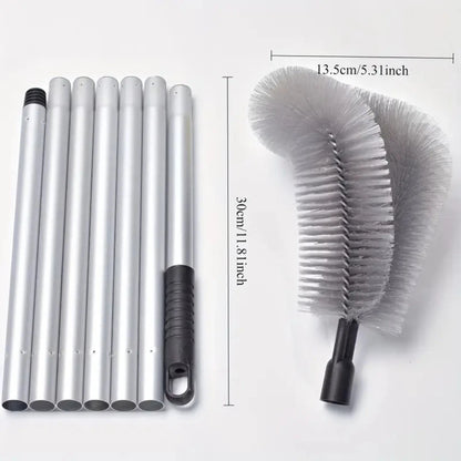Extendable Gutter Brush with Ergonomic Handle and Flexible Angle Head