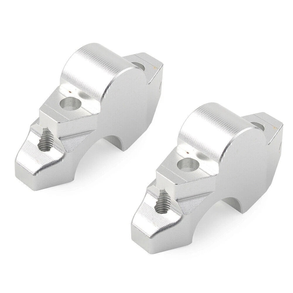 2X Silver Motor Handle Clamp Handlebar Riser Bar for Honda XADV-750 (2017–2019)