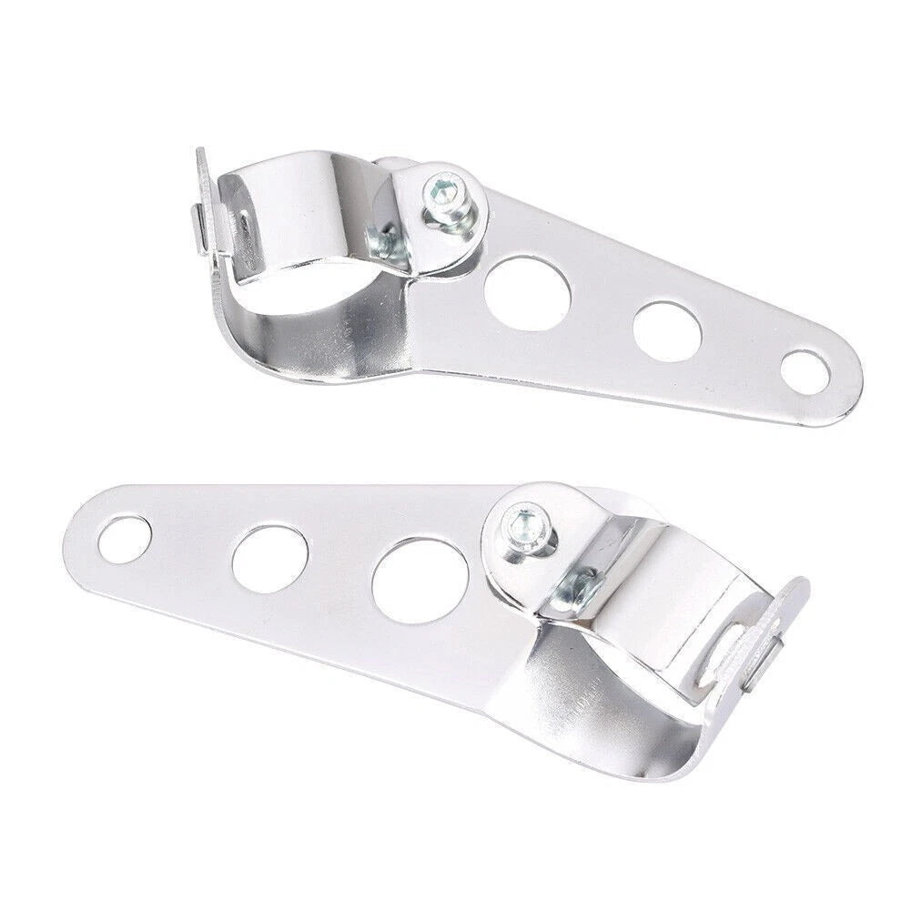 2X Fork Mount Headlight Casing Brackets for Cafe Racer Bobber Chopper