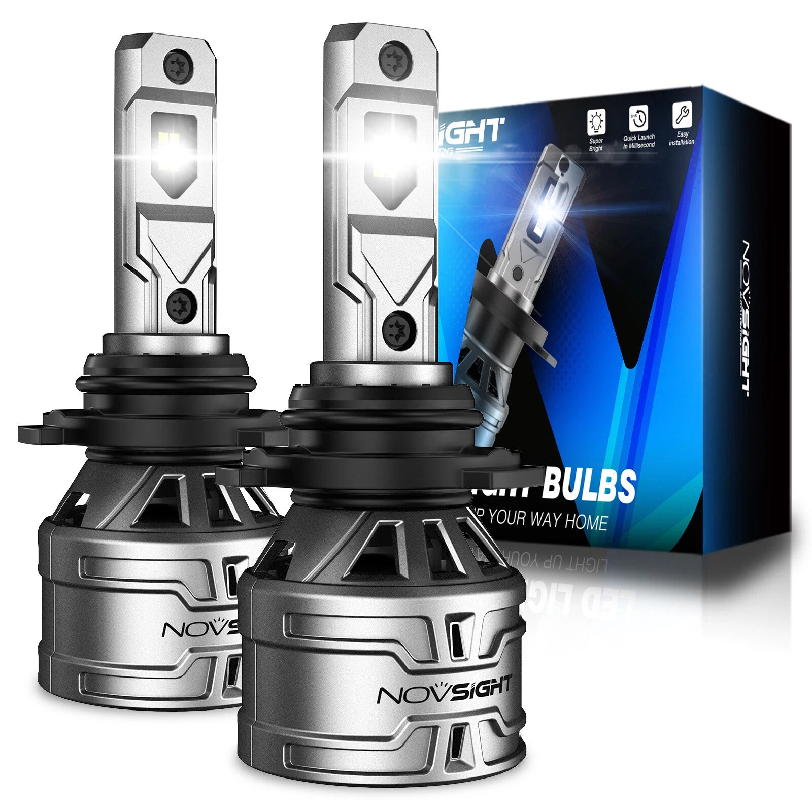 2X 9005 LED Headlight Bulbs for Novsight (6000K White)