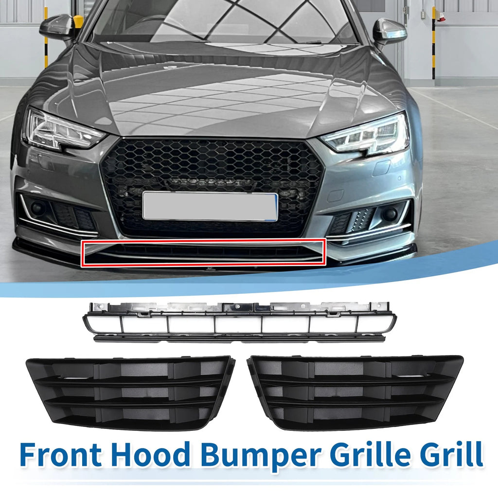 Front Lower Bumper Grille for Audi A4 B9 (2016–2018) Black S-Line