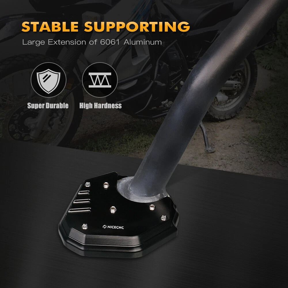 Kickstand Side Stand Foot Plate for Kawasaki KLR 650 (2008–2018) Anodized Black