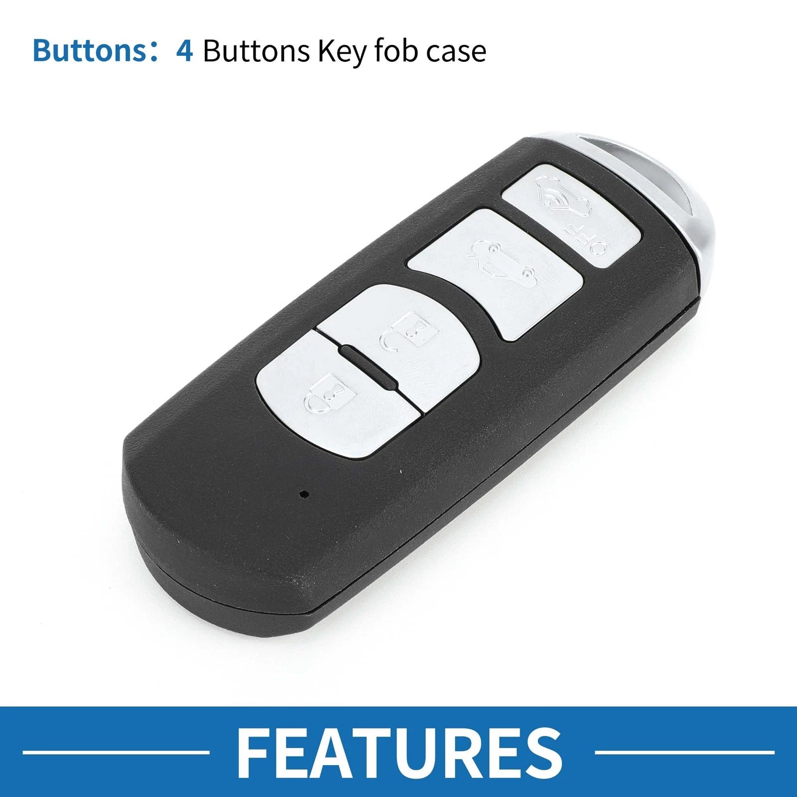 Keyless Entry Remote Fob Shell Case 4-Button for Mazda 3 (2009–2012)