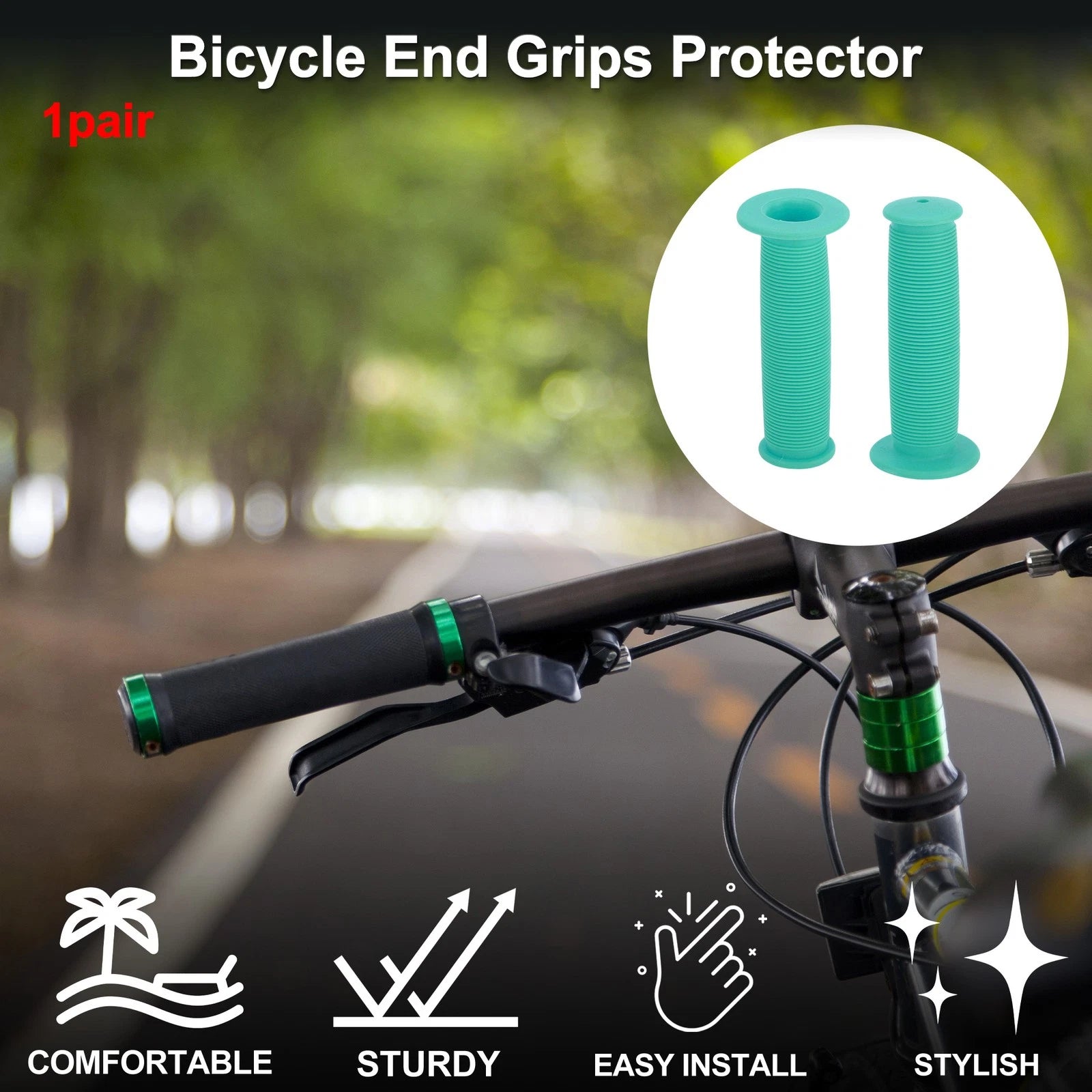 Motorcycle Handlebar Grips 110mm Soft End Covers for Scooter Bike (1Pair)