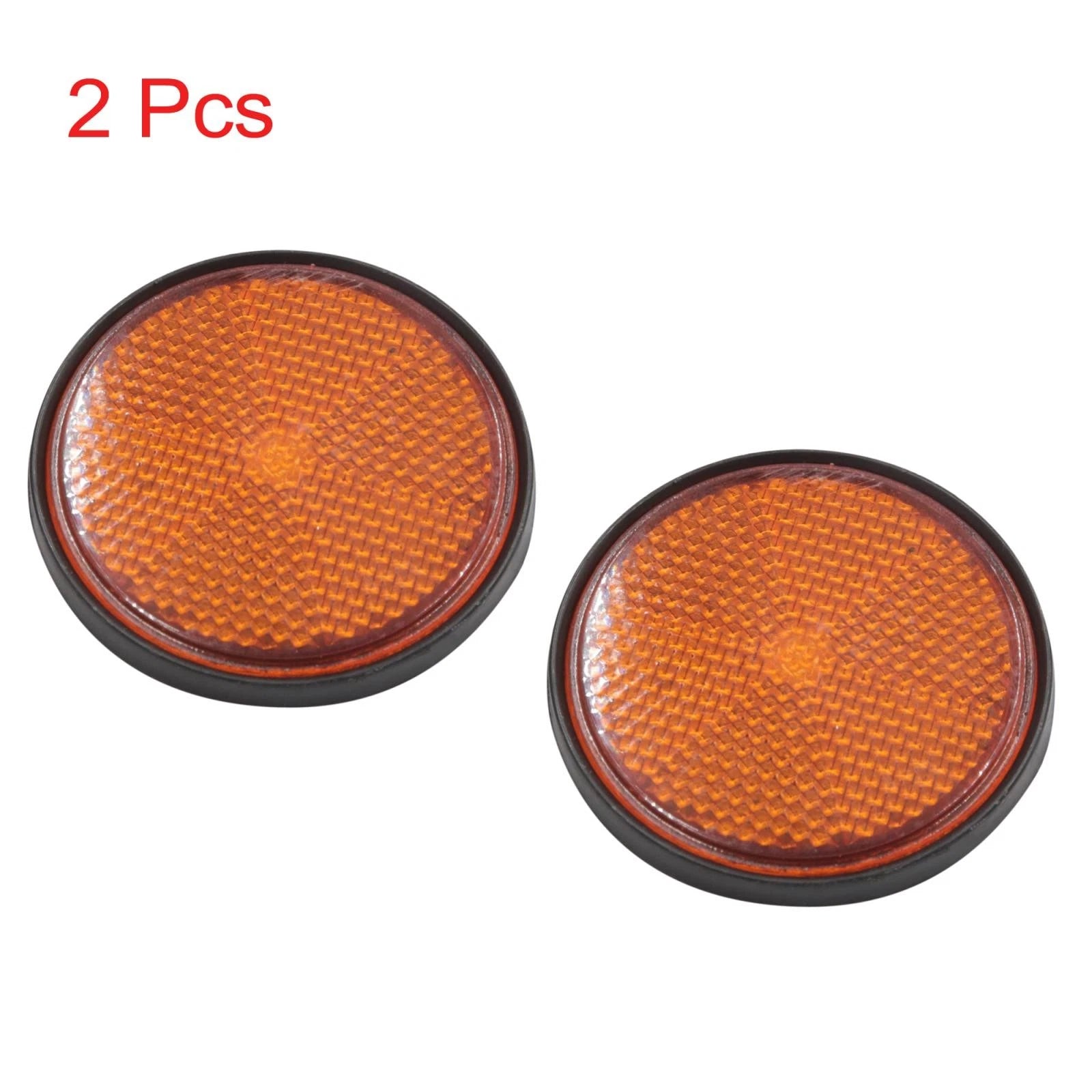 2pc Reflective Motorcycle Turn Signal Reflectors for 2.2in Scooter (Orange)