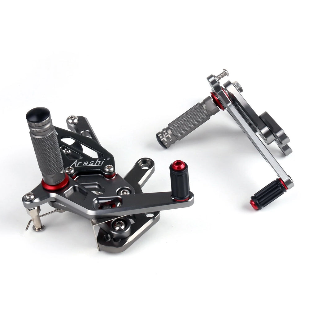 Racing Rearsets Footrest Set for Yamaha YZF R25 (2015–2019) Gray B2