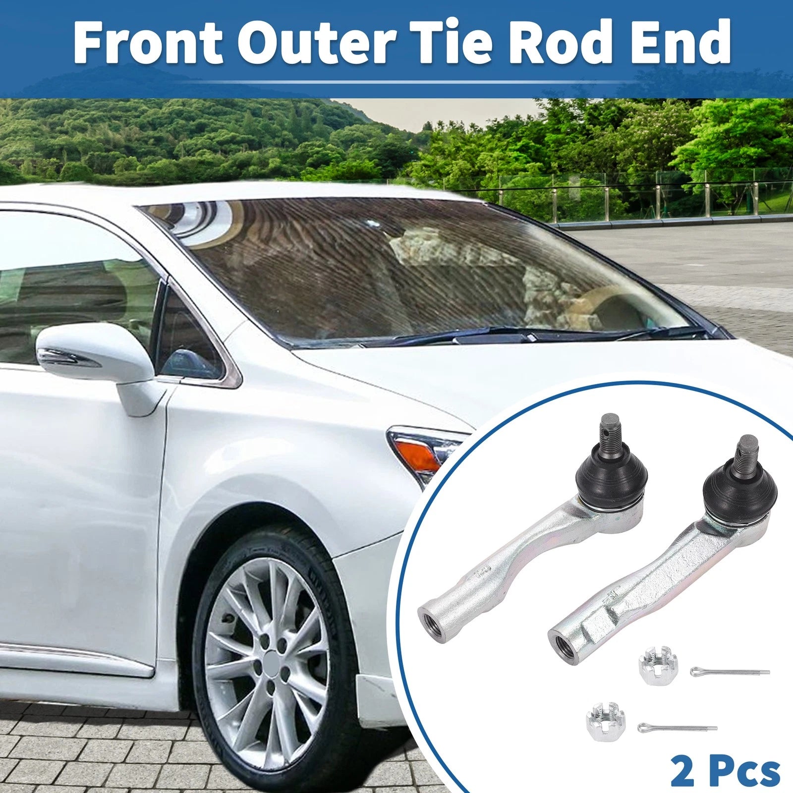 2pc Front Outer Tie Rod Ends Links Replacement for Lexus IS300 (2001–2005)