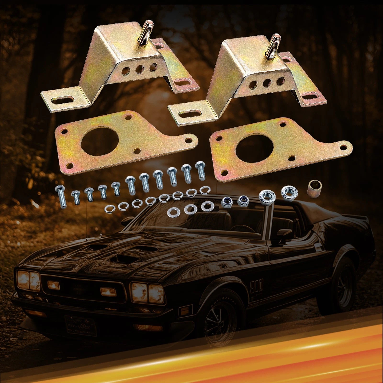 Swap Adapter Plates w/4.6 Solid Motor Mounts for Ford Mustang (1979–2004)