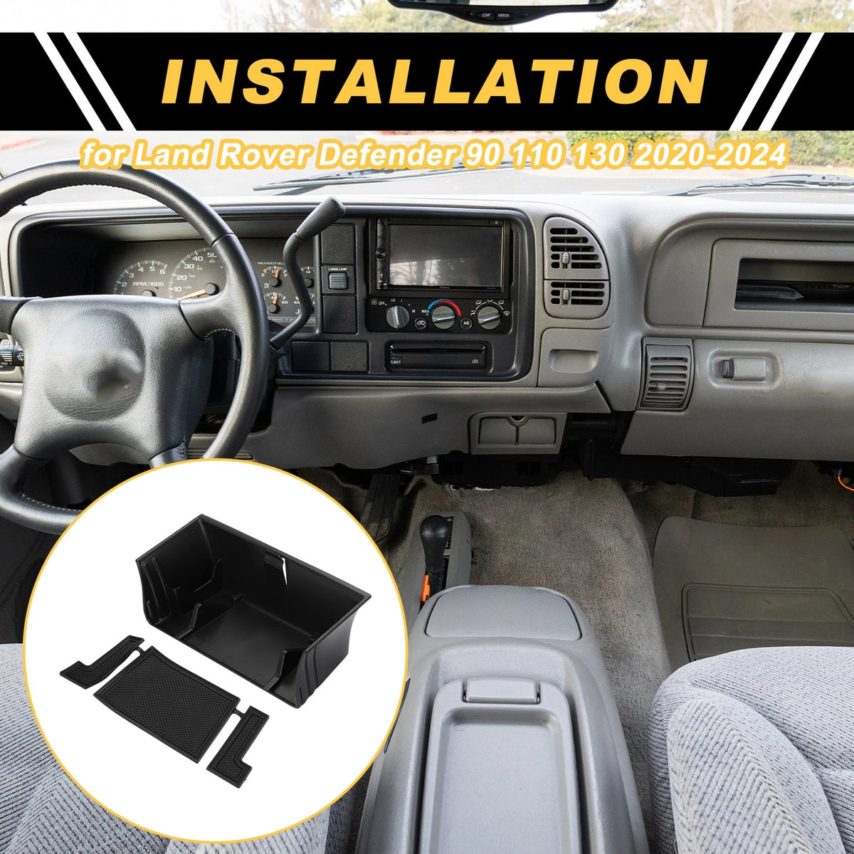 Center Console Armrest Organizer Tray for Land Rover Defender 90 110 130 (2020–2024)
