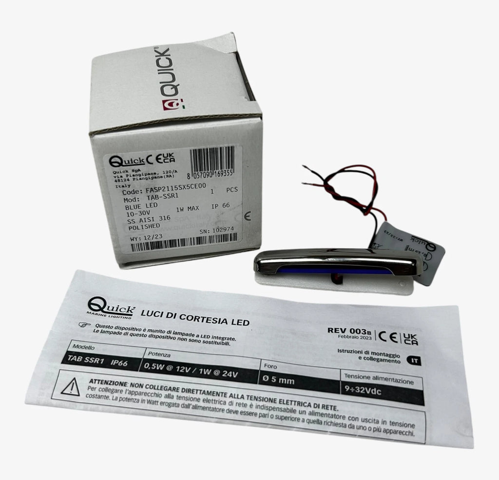 Blue LED Polished Light for Quick FASP2115SX5CE00 (10-30V)