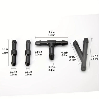 New Front Windscreen Wiper Arm Washer Nozzle Jets Kit 4 Way With 2m Pipe Hose