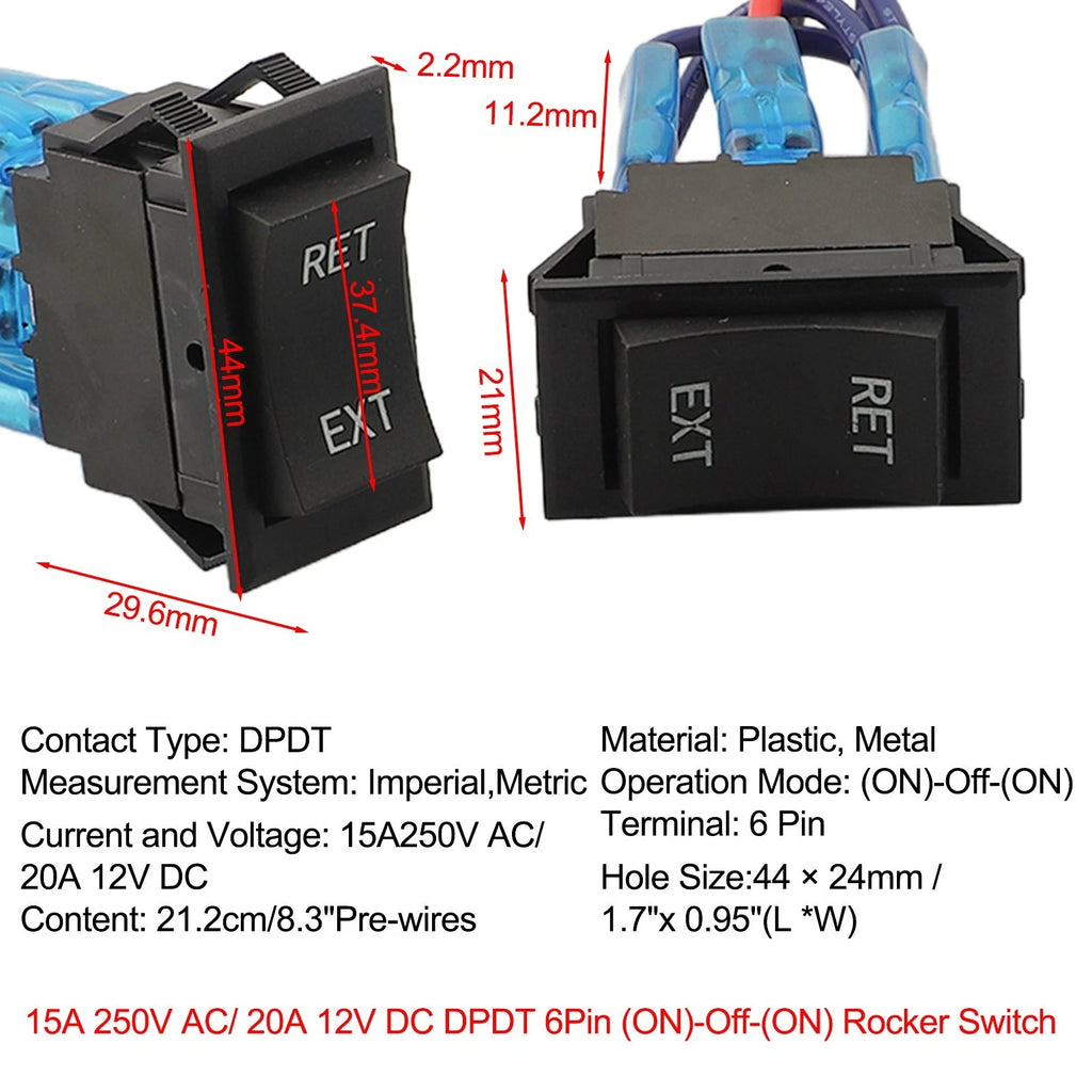6 Pin Momentary Rocker Switch for RV Power Reverse Polarity Control