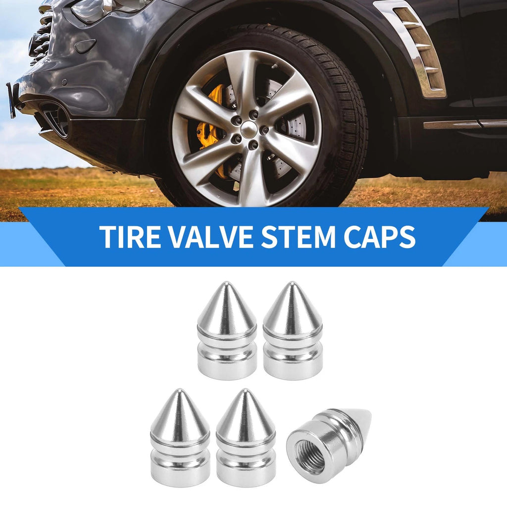 Tire Valve Stem Caps 5pc Replacement for SUV Bike RV Wheels (22-12mm)