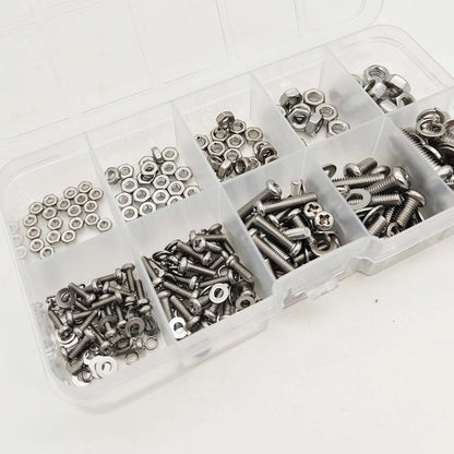 320pcs Round Head Phillips Screws with Washers and Nuts for Automotive