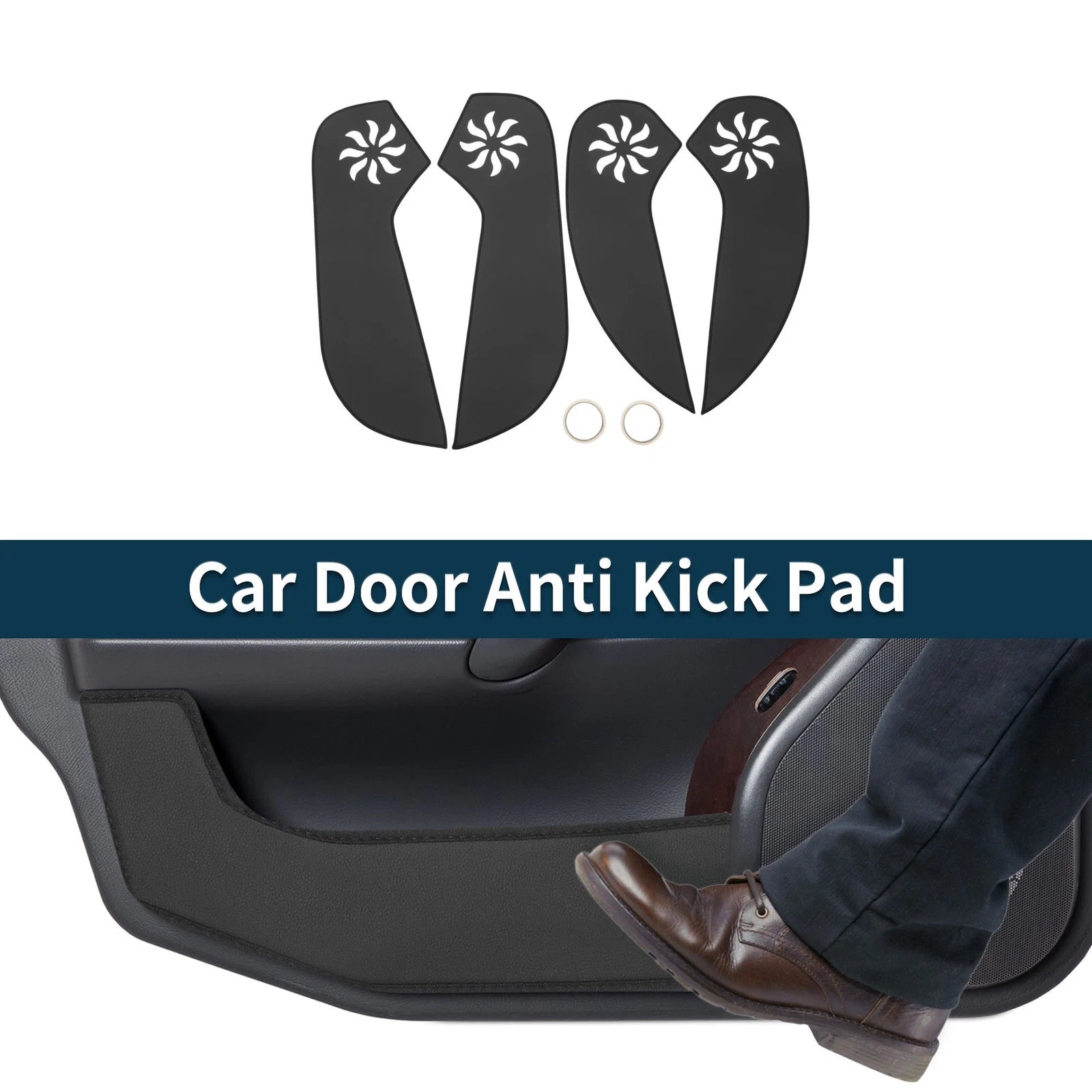 Car Door Anti Kick Pad Protector for Chevrolet Cruze (2011–2015) Black 1 Set