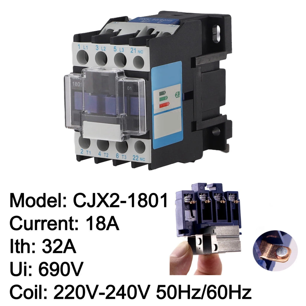 AC Contactor CJX2-1801 for Power Distribution (240V)