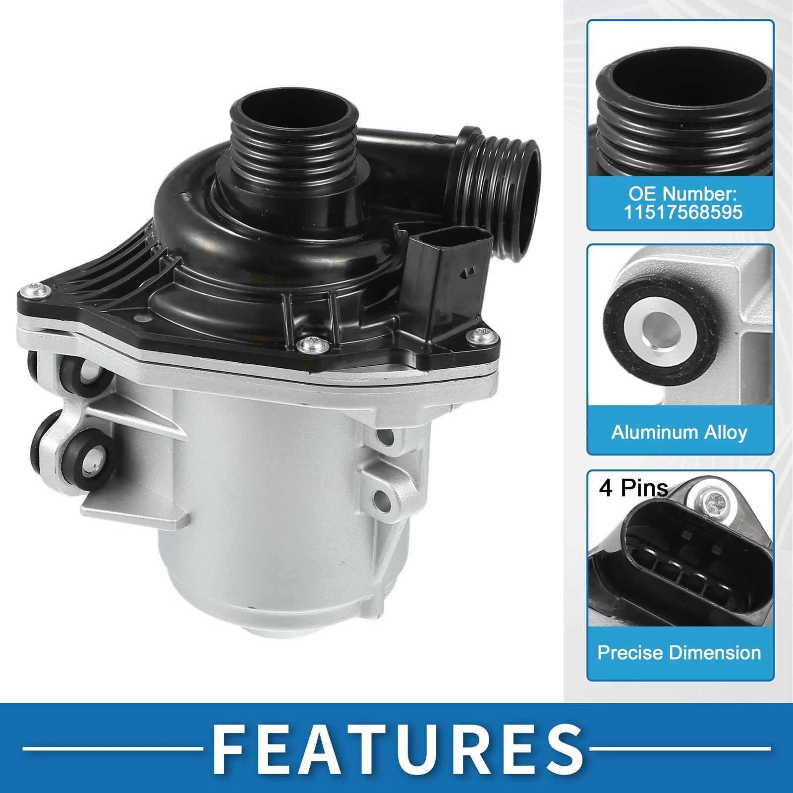 Electric Water Pump with Screws Kit for BMW X5 (2007–2010)