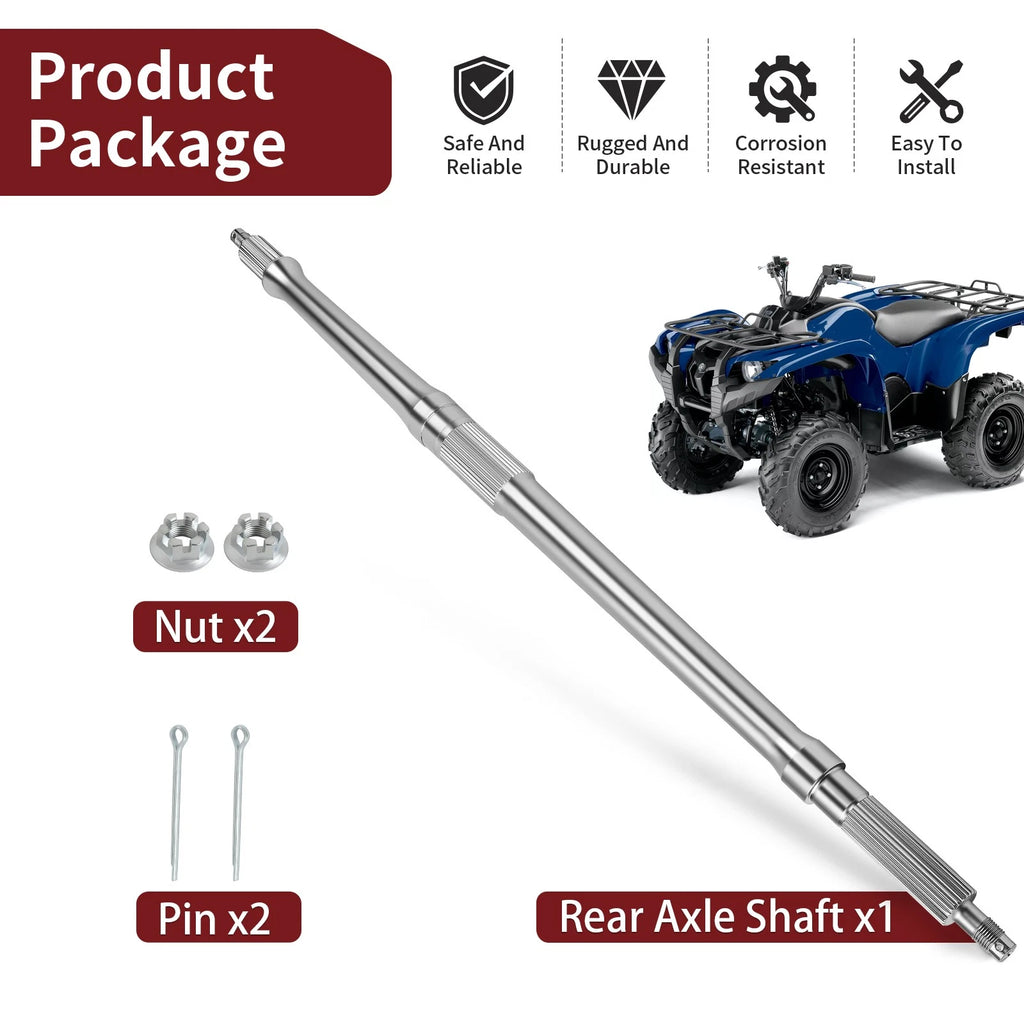 Rear Axle Shaft w/ Nut Pin Kit for Yamaha Big Bear 400 YFM400 (2000–2006)