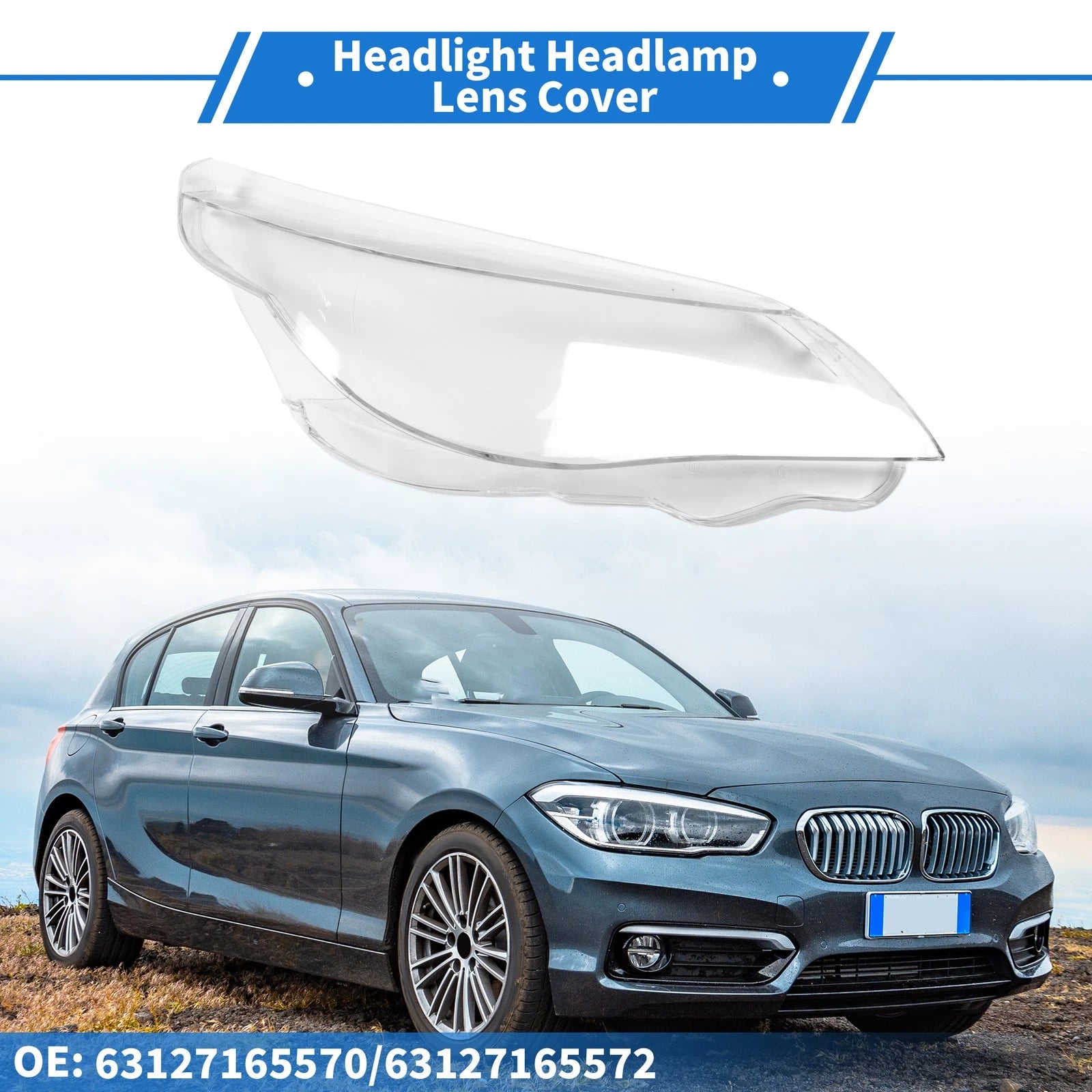 Headlight Lens Cover Front Right Replacement for BMW 5 Series E60 (2004–2010)