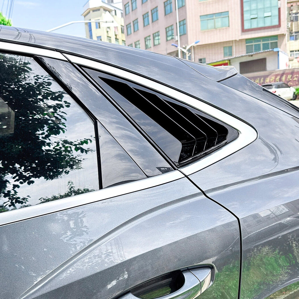 Rear Window Quarter Vent Louver Covers Gloss Black for Audi Q3 Sportback (2019–2024)