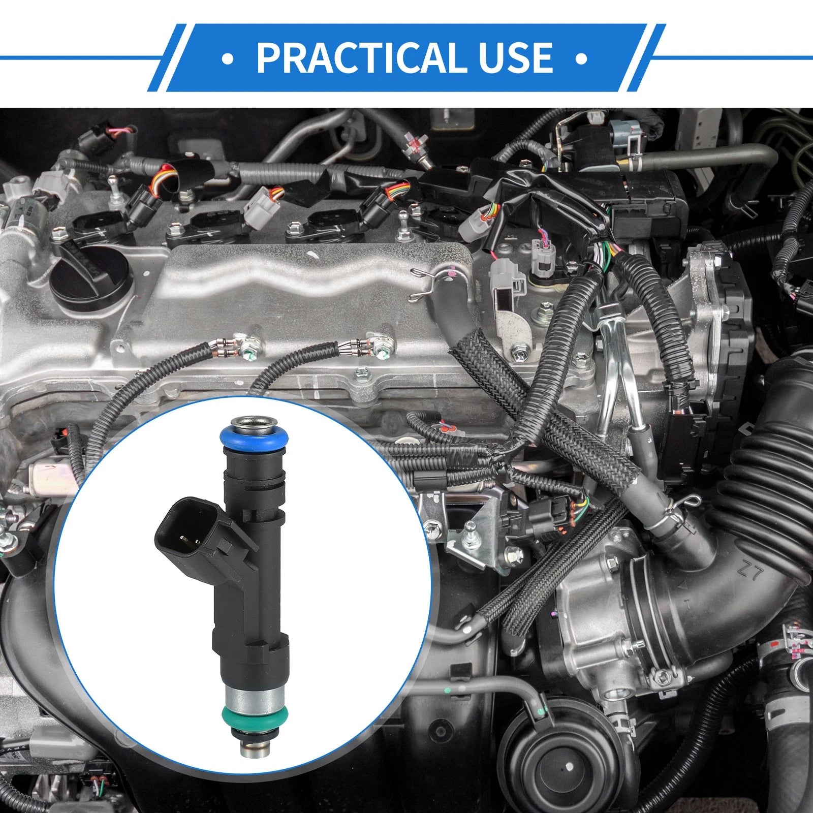 Fuel Injector Replacement for Dodge Ram 1500 2004–2010 3.7L Black 6 Pack