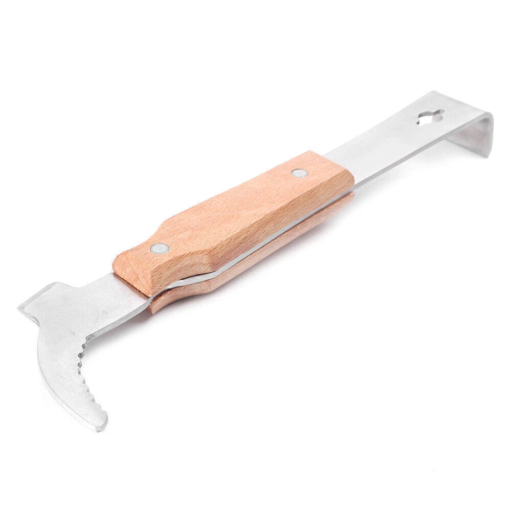Bee Hive Scraper Tool with Wooden Handle and Stainless Steel Blade