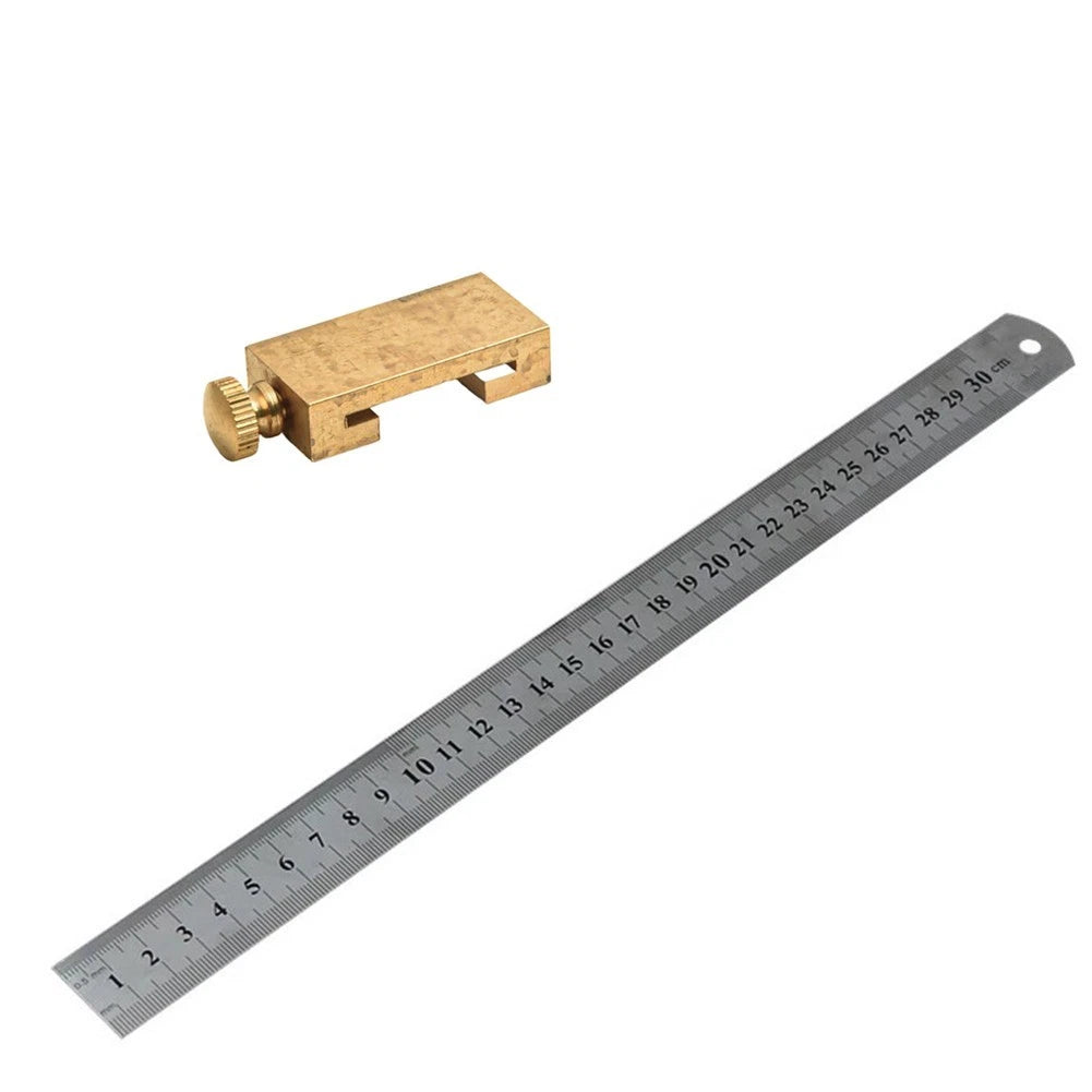 Brass Angle Scriber with 30cm Steel Ruler for Woodworking (2023)