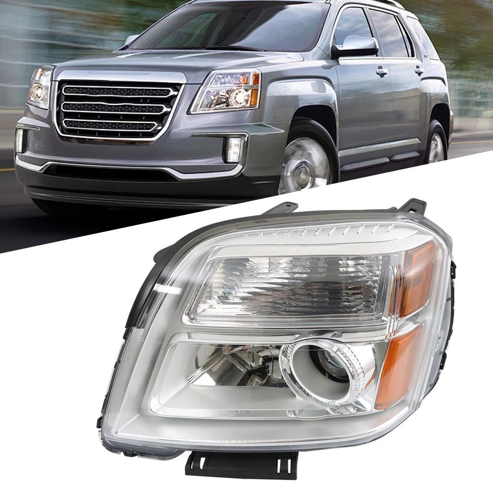 Headlight Assembly for GMC Terrain SLE/SLT (2016–2017) Driver Side Halogen Chrome