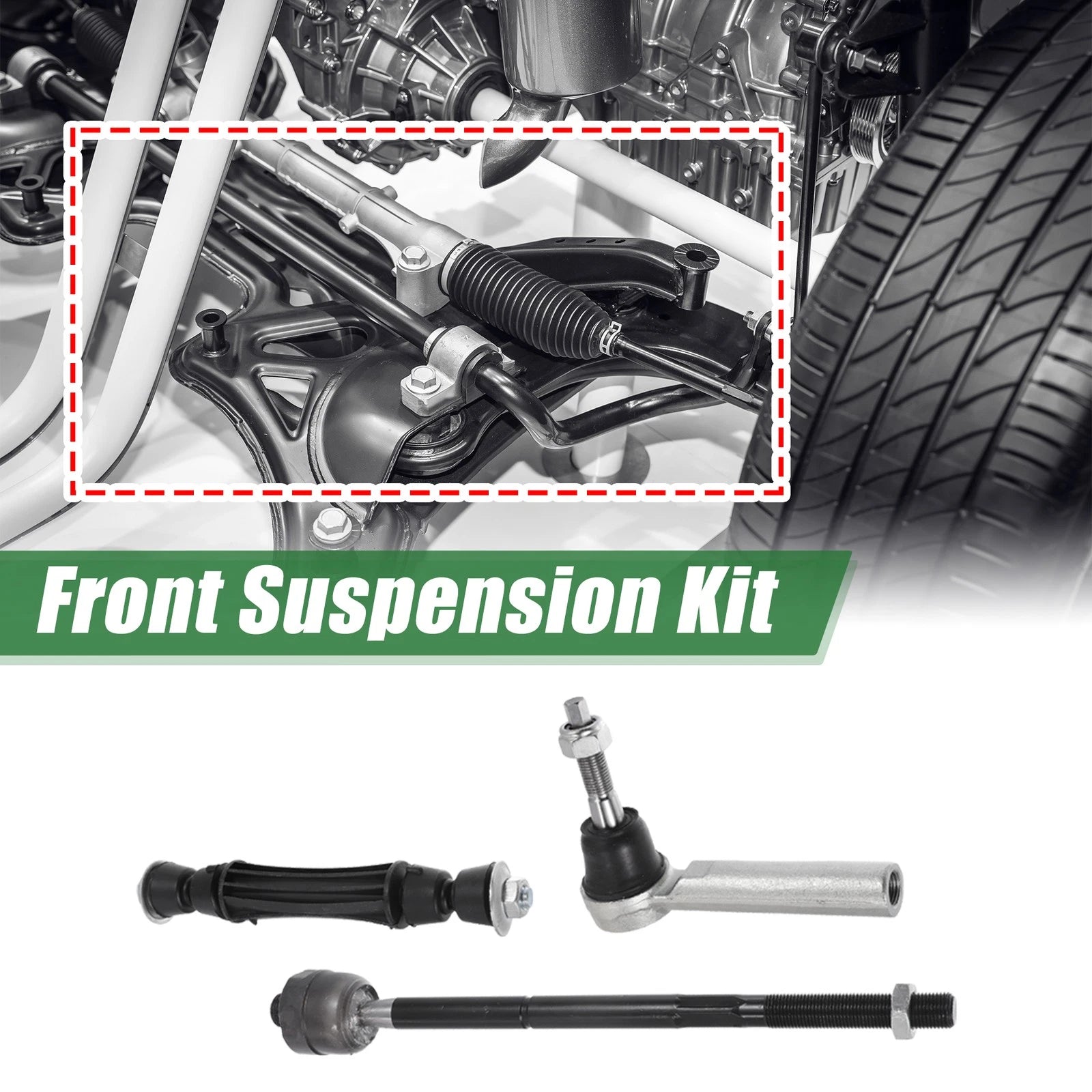 6pcs Front Suspension Kit Tie Rod End Sway Bar Link for Cadillac Escalade (2015–2019)