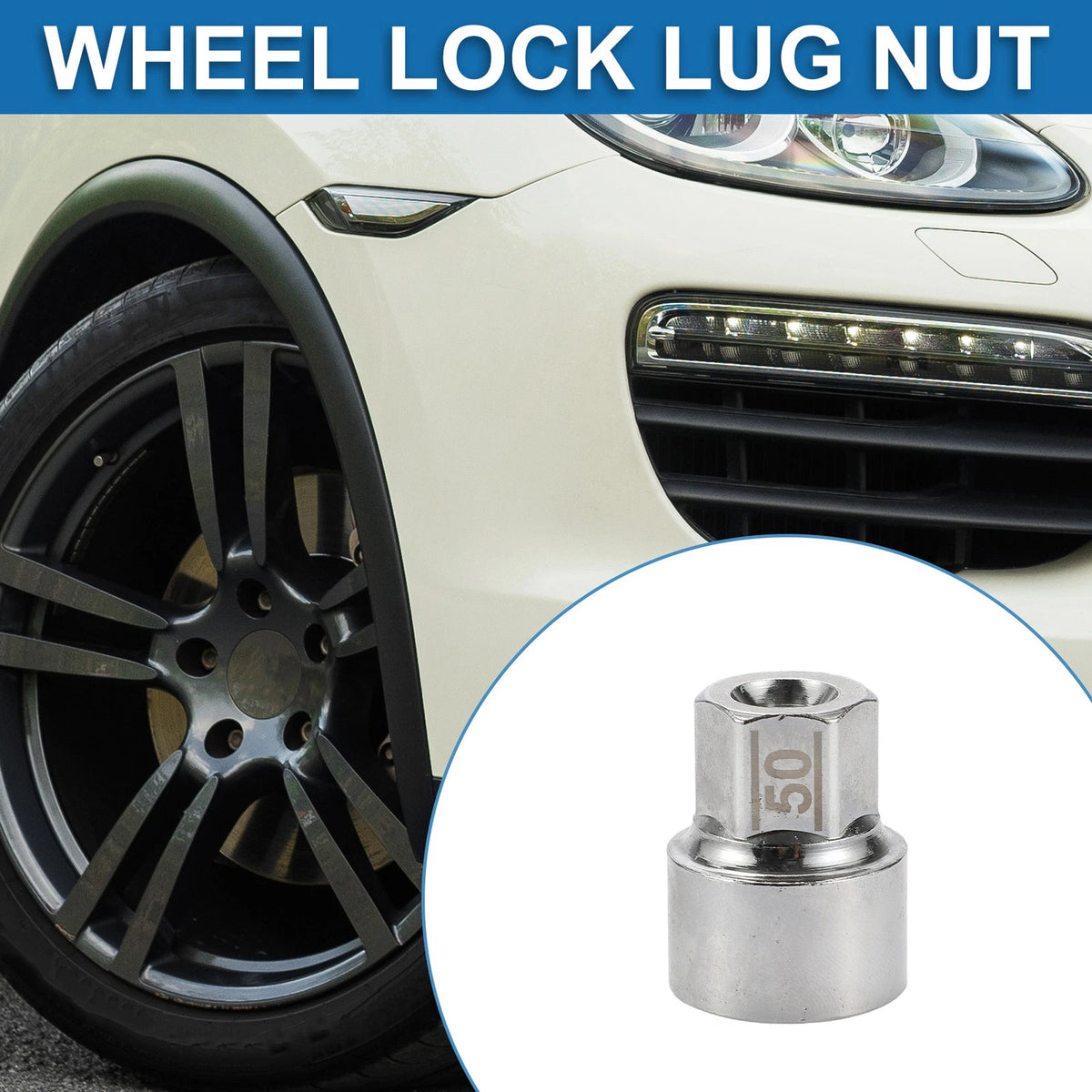 50 Wheel Lock Lugnut Anti-theft Screw Nut Removal Key Socket for Porsche