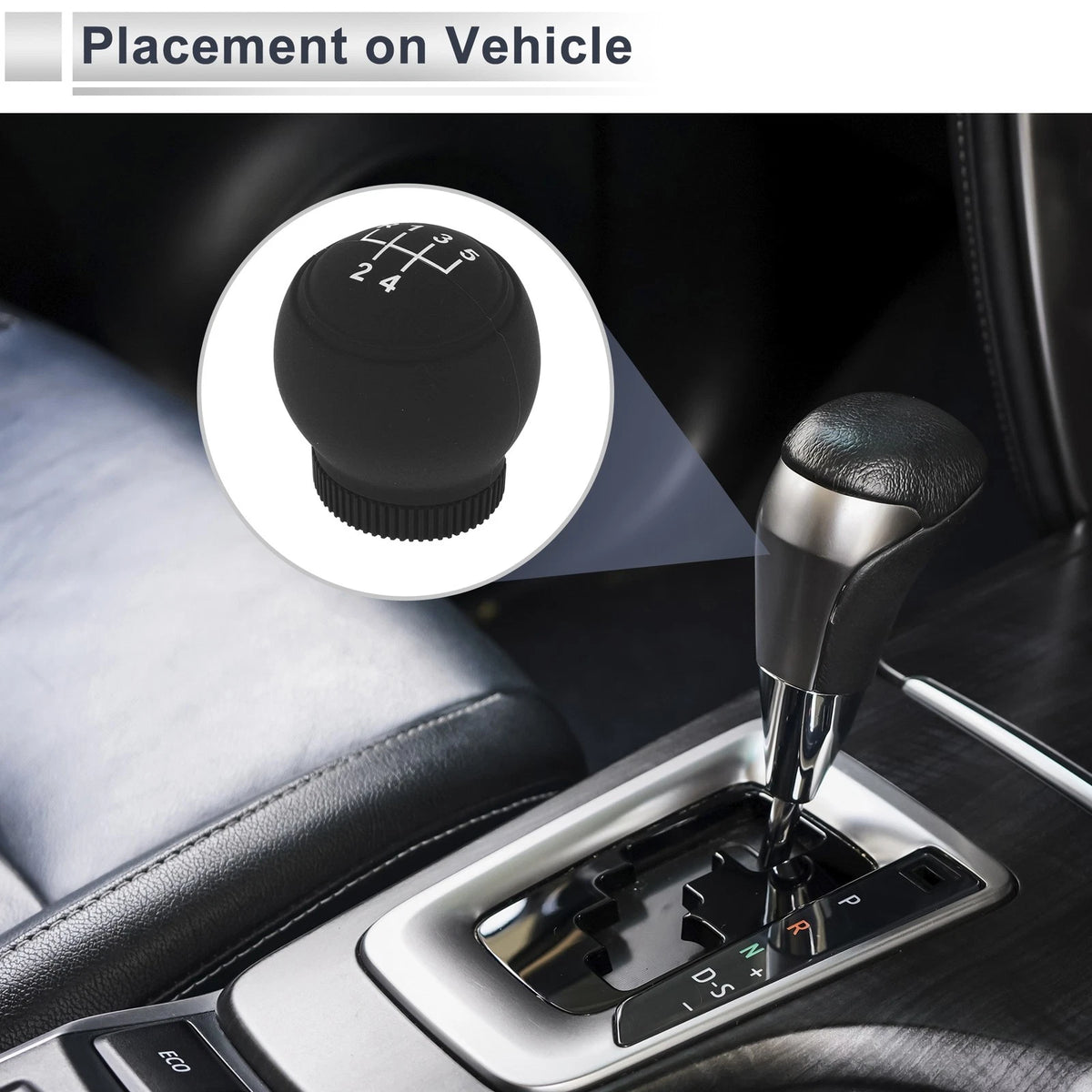 1 Pc Gear Shift Knob Cover for Universal SUV Truck (Universal) Black Silicone