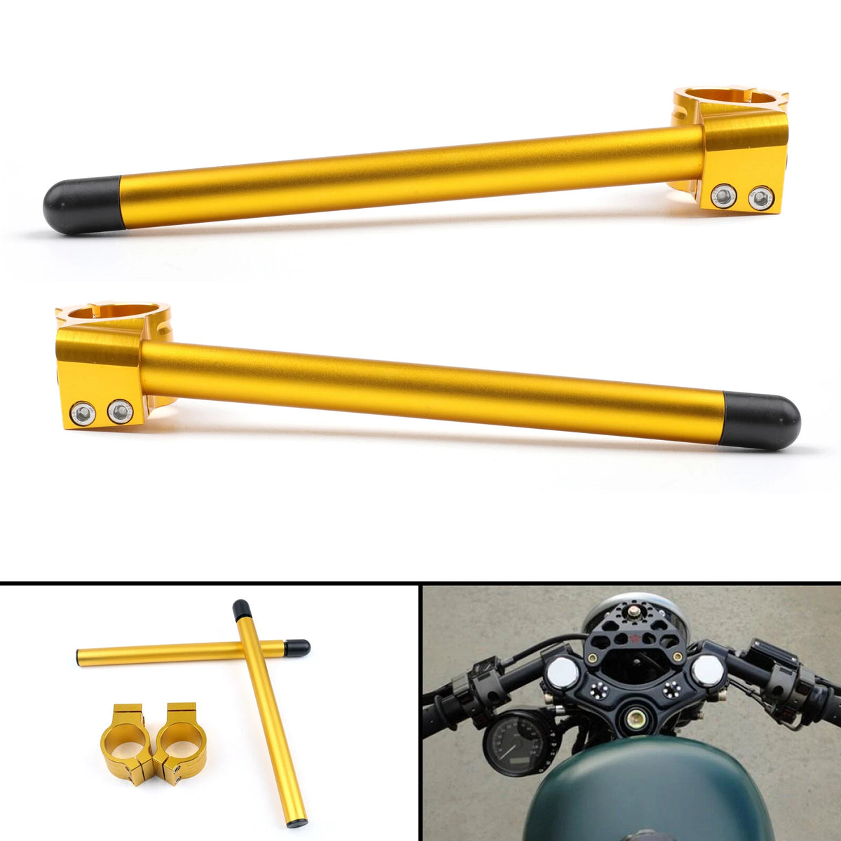 Clip-On Handlebars for Suzuki GSXR600 (1997–2003) 45mm Gold