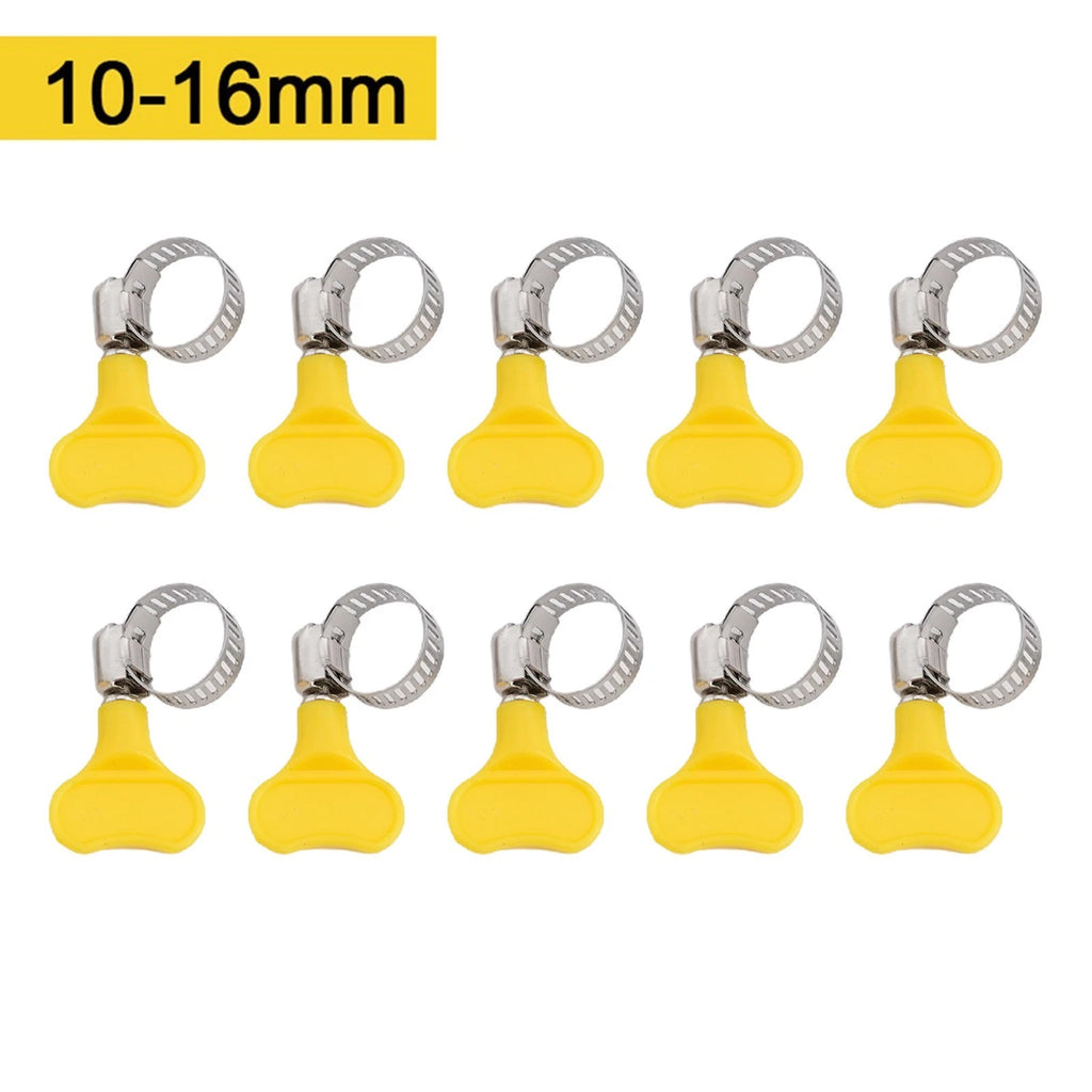 10pcs Adjustable Hose Clamps for Universal Applications (10-38mm)