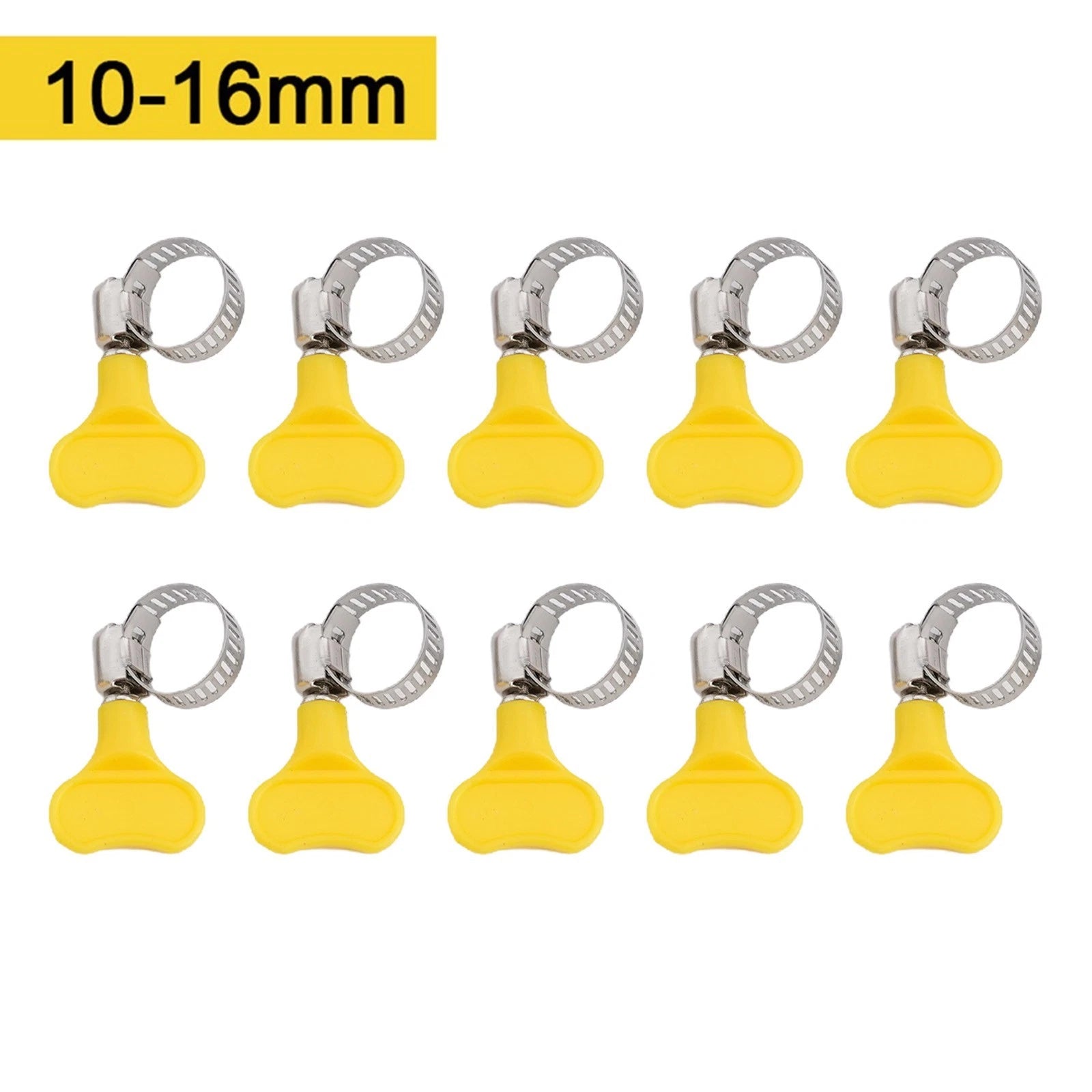 10pcs Adjustable Hose Clamps for Universal Applications (10-38mm)