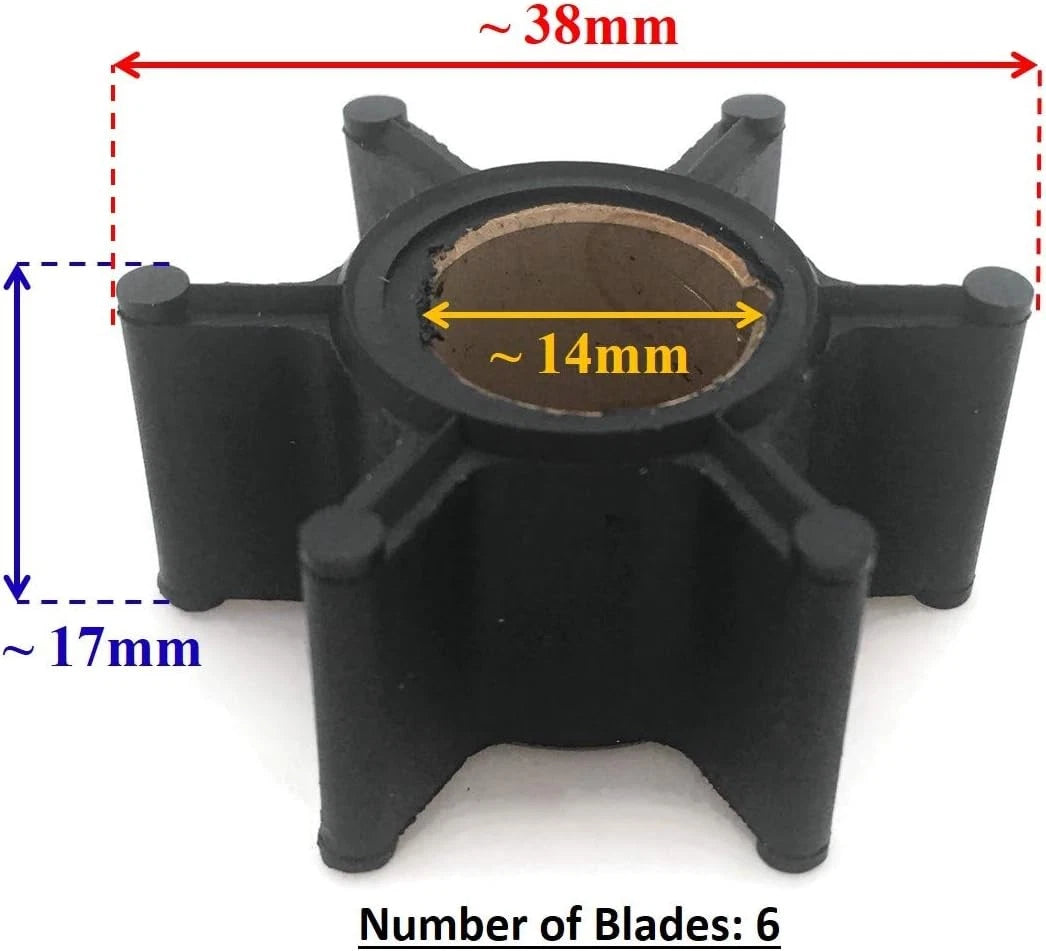 Water Pump Impeller 0389623 for Johnson Evinrude OMC Outboard (6HP-14HP)