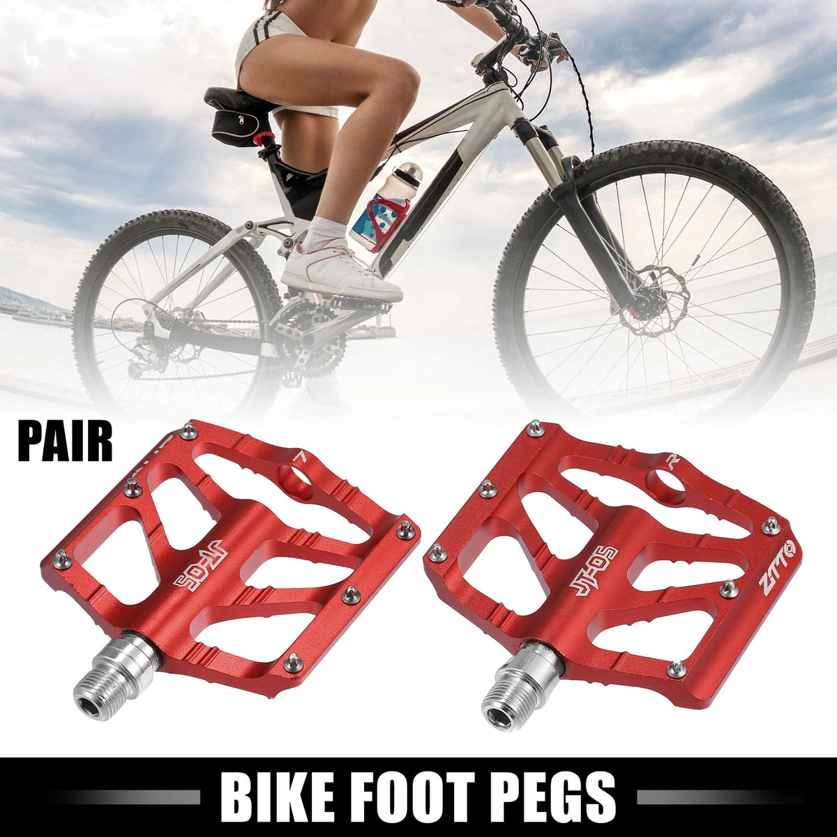 Rear Foot Peg Pedals Aluminum Alloy Replacement for MTB Bike (9/16 in) (Fits 2010–2020)