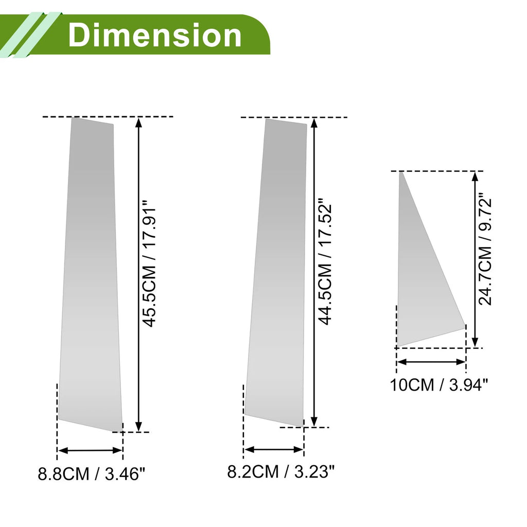 6pcs Pillar Window Trim Replacement for Chevy Captiva (2006–2015) Silver