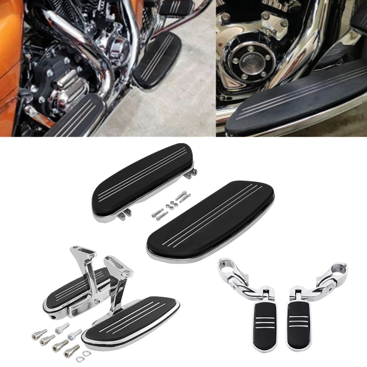 Driver/Passenger Floorboard Footpegs for Harley Road King/Glide (1993–2025)