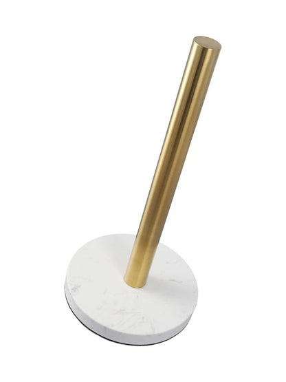 Compact Marble Metal Paper Towel Holder - Secure Grip, Easy Refill