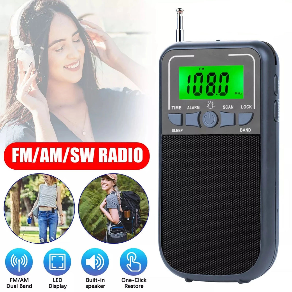 Digital Radio with Speaker & 3.5mm Headset Jack