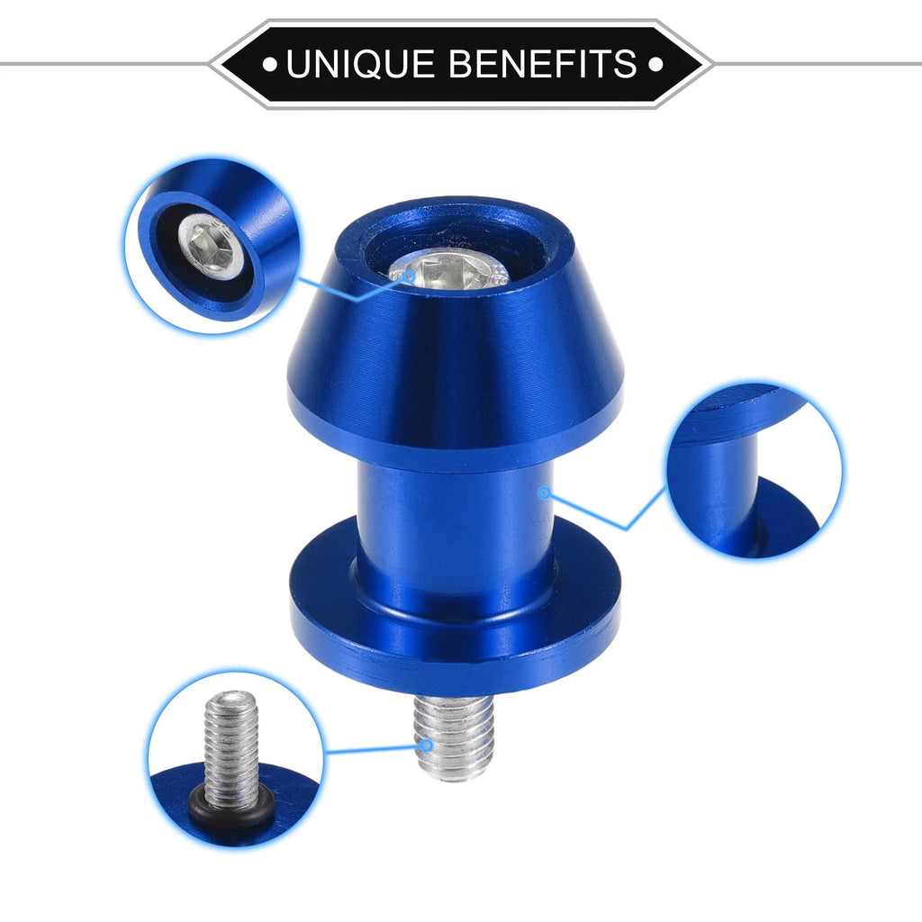 Swingarm Spools CNC 6mm Pair for Motorbike Stand Blue (2010–2024)