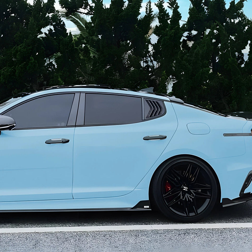 Gloss Black Rear Window Quarter Glass Vent Louver Cover for KIA Stinger (2017–2023)