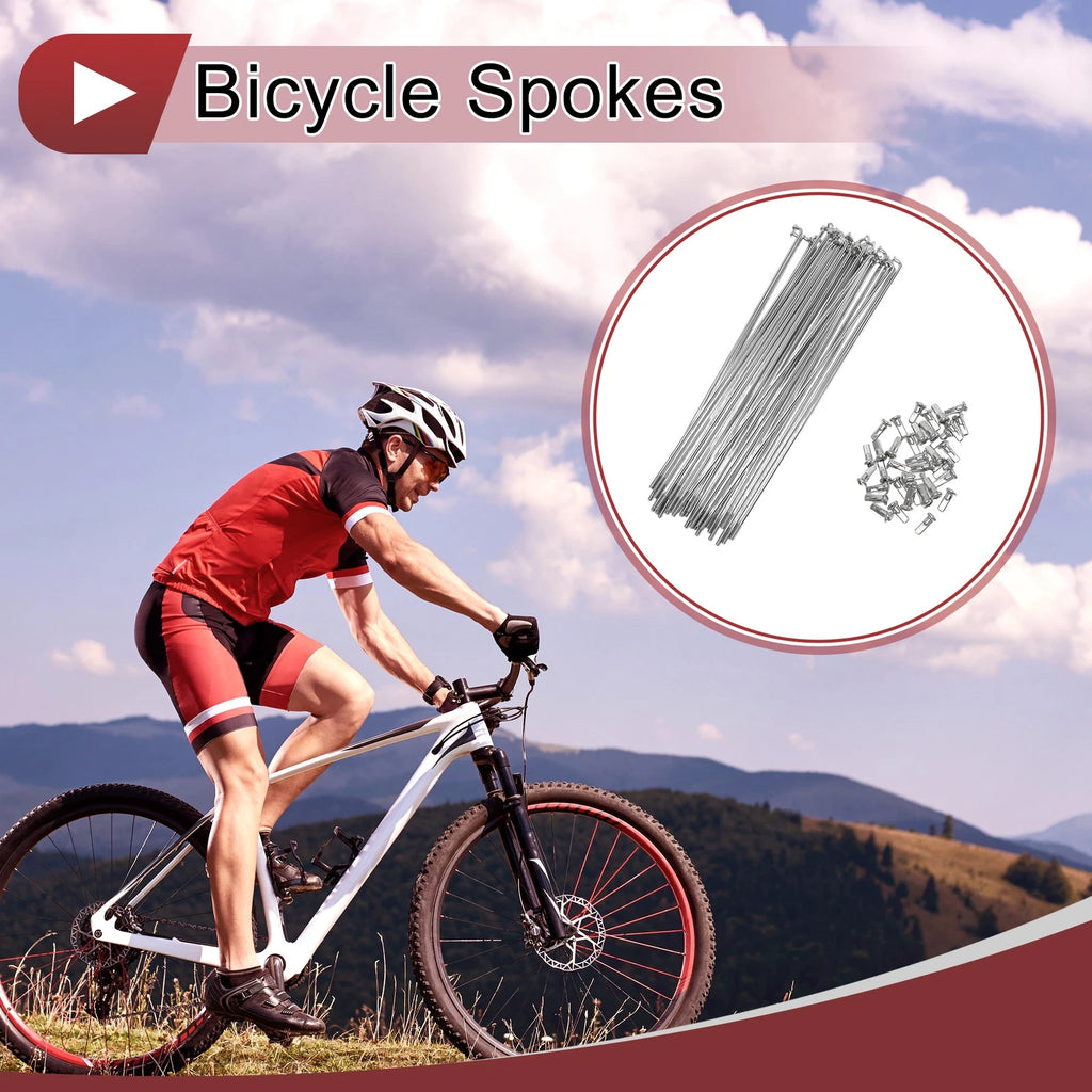 Bicycle Wheel Spokes Kit 191mm 45 Steel Galvanized for 12G Bicycle