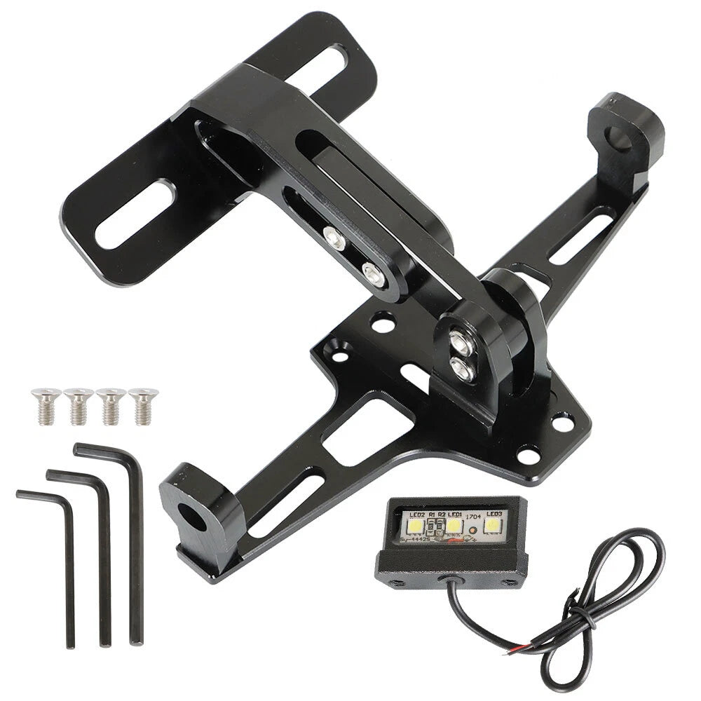 Tail License Plate Holder Bracket with LED Light for Motorcycle