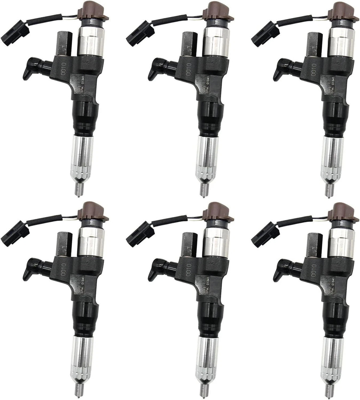 6X Injector for Hino J08E Engine (3.8L, 4.7L, 5.0L, 6.5L, 7.7L) 095000-6593
