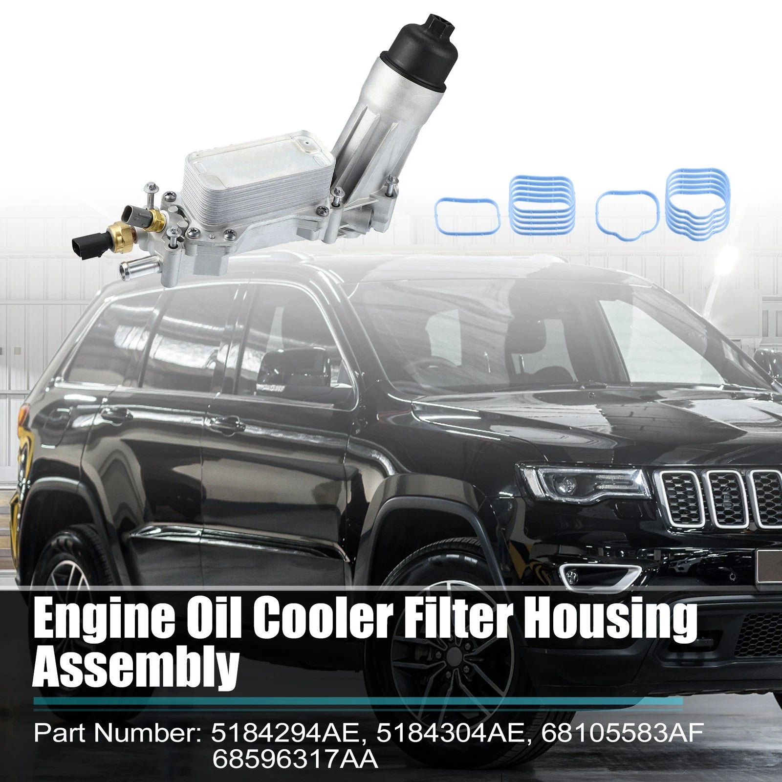 Aluminum Engine Oil Cooler Filter Housing for Dodge Ram Jeep (2010–2019)